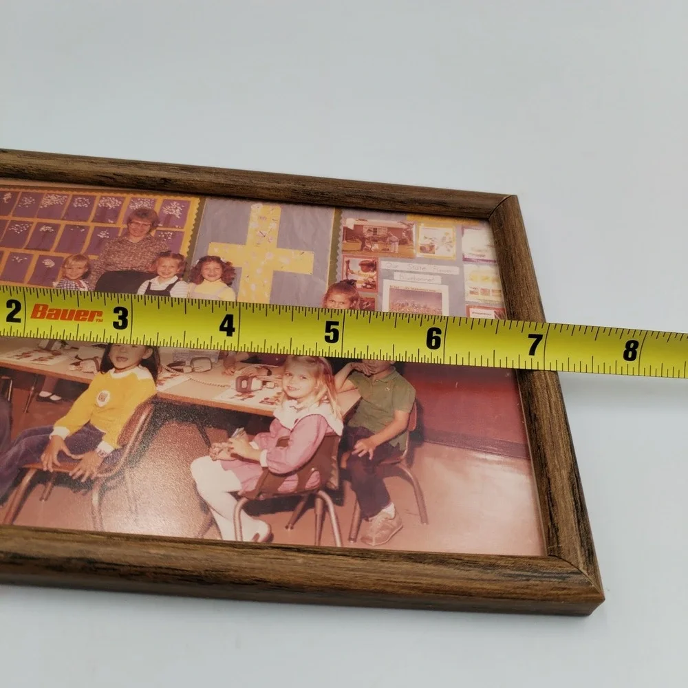 Lot of 2 Vintage 1970s/1980s Kindergarten / Preschool Class Photographs in Frame